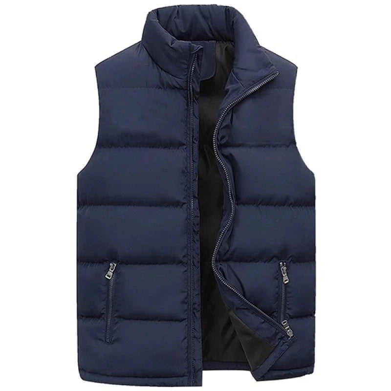 Mens Vest Jacket Warm Sleeveless Jackets Winter Waterproof Zipper Coat