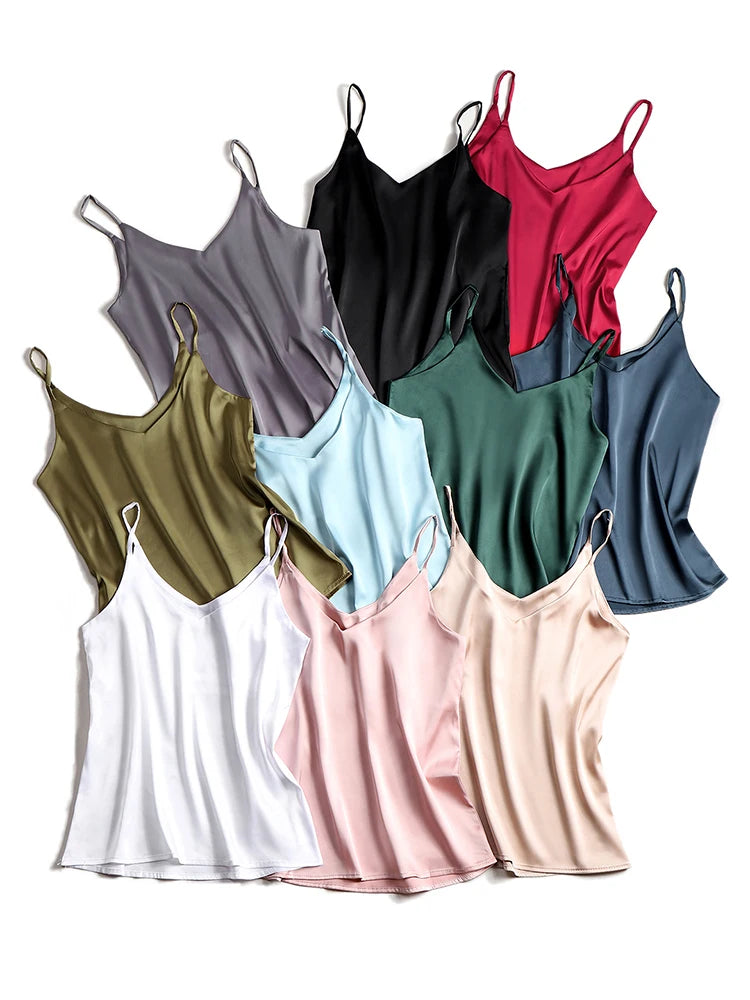 AOSSVIAO 2026 Spaghetti Strap Top Women Halter V Neck Basic White Cami