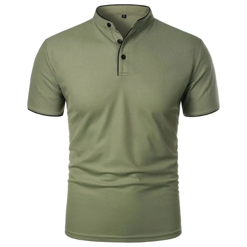New Men's Short Sleeve Collar Polo Shirts Summer Solid Color Casual