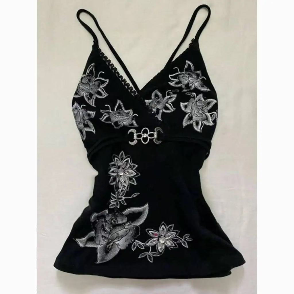 Halter Aesthetics Slim Y2k Tank Top Chic Goth Vintage Crop Top Punk