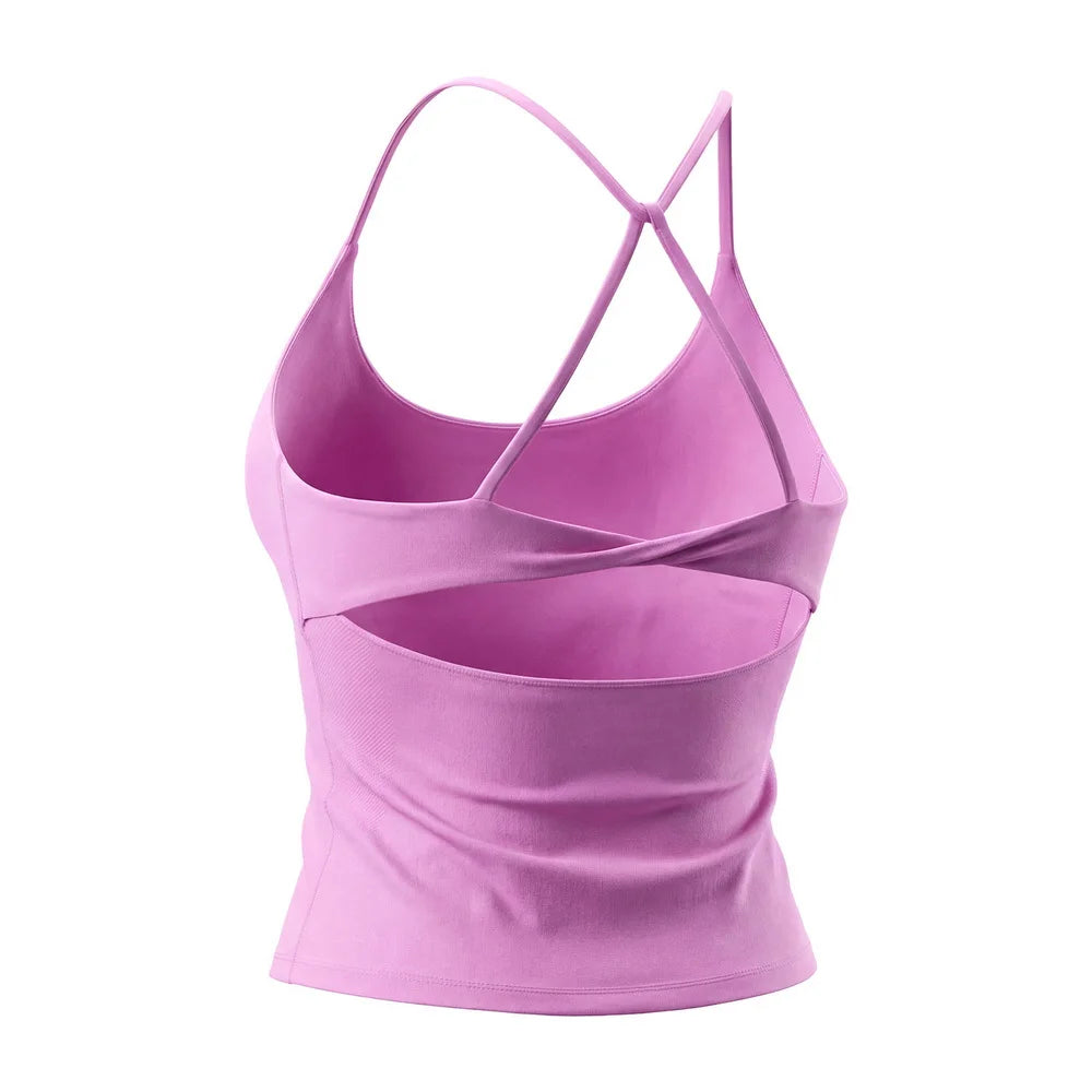 SEEKSUC Women's New Sports Yoga Vest Bras Cross Straps Beautiful Back