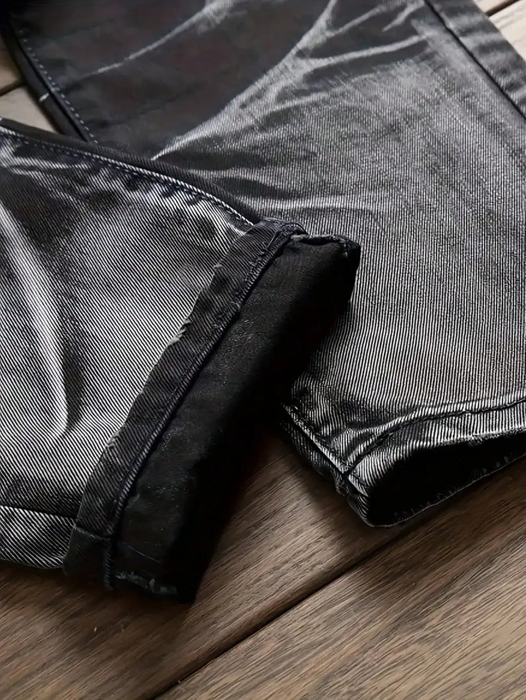 Men's Jeans Black And White Slim Fit Stretch Denim Pants Casual Mid