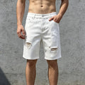 Men Jeans Denim Pants Clothing Trousers Shorts Men's Casual White