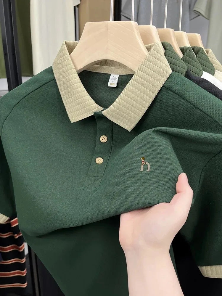Luxury brand men's short sleeve polo shirt summer fashion hot selling