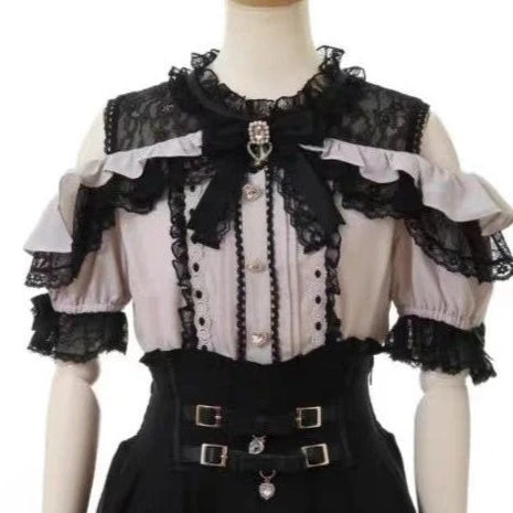 Sweet Cute Girls Short Sleeve Tops Japanese Style Sweet Blouse 2025