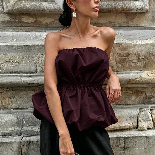 Women Blouses 2026 Spring Summer Sleeveless Strapless Woman Blouse