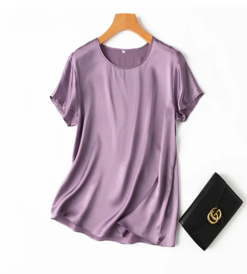 100% Mulberry Silk 19 Momme Charmeuse Silk Women Tank Top T-shirt