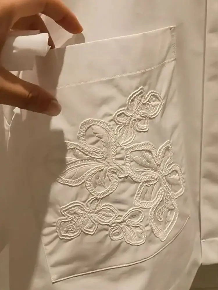 2025 Summer Short Blouses Half Sleeve Embroidered Short  Sleeve Top