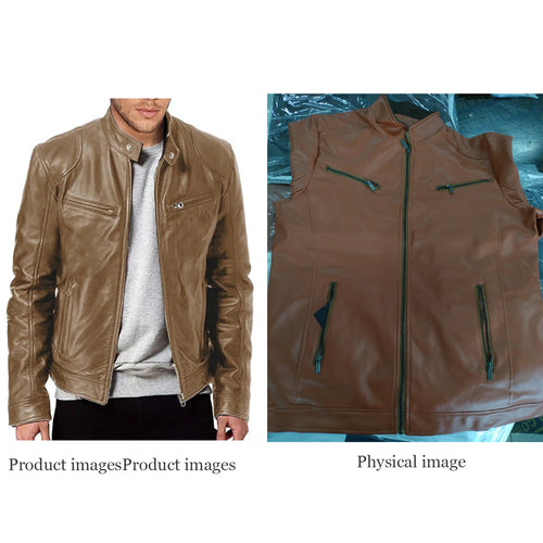 2024 Motorcycle Leather Jackets Man Casual Fashion Motorcycle Coat