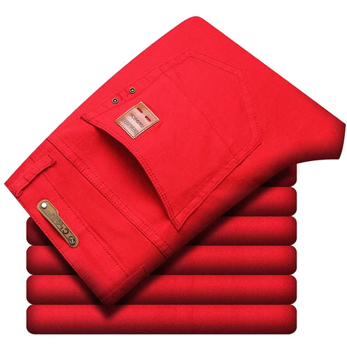 2024 Autumn New Men's Bright Stretch Fit Jeans Trendy Denim