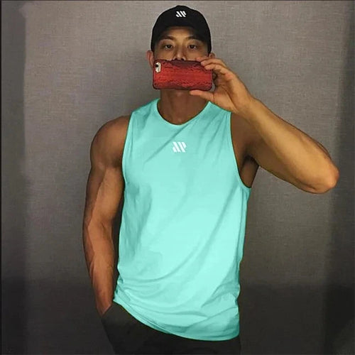 2024 Mens fitness gyms Tank top men Fitness sleeveless shirt Male mesh