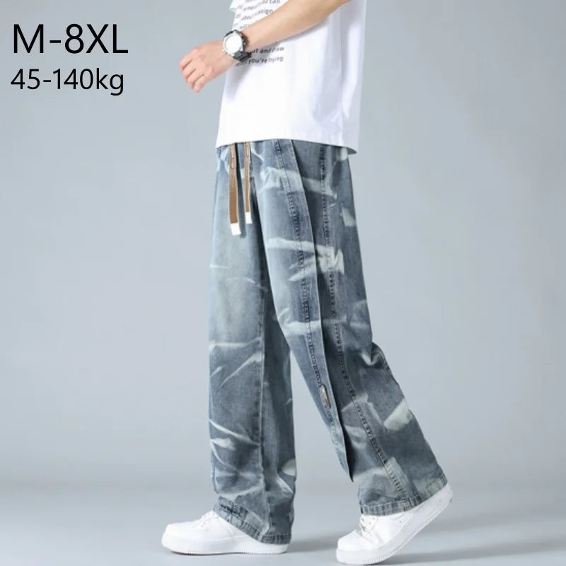 American Camo Street Style Cargo Pants Man Spring Summer New Wide Leg