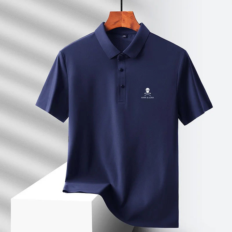 Brand Ice Silk Short sleeved Men's Polo Shirt Printed Design Top