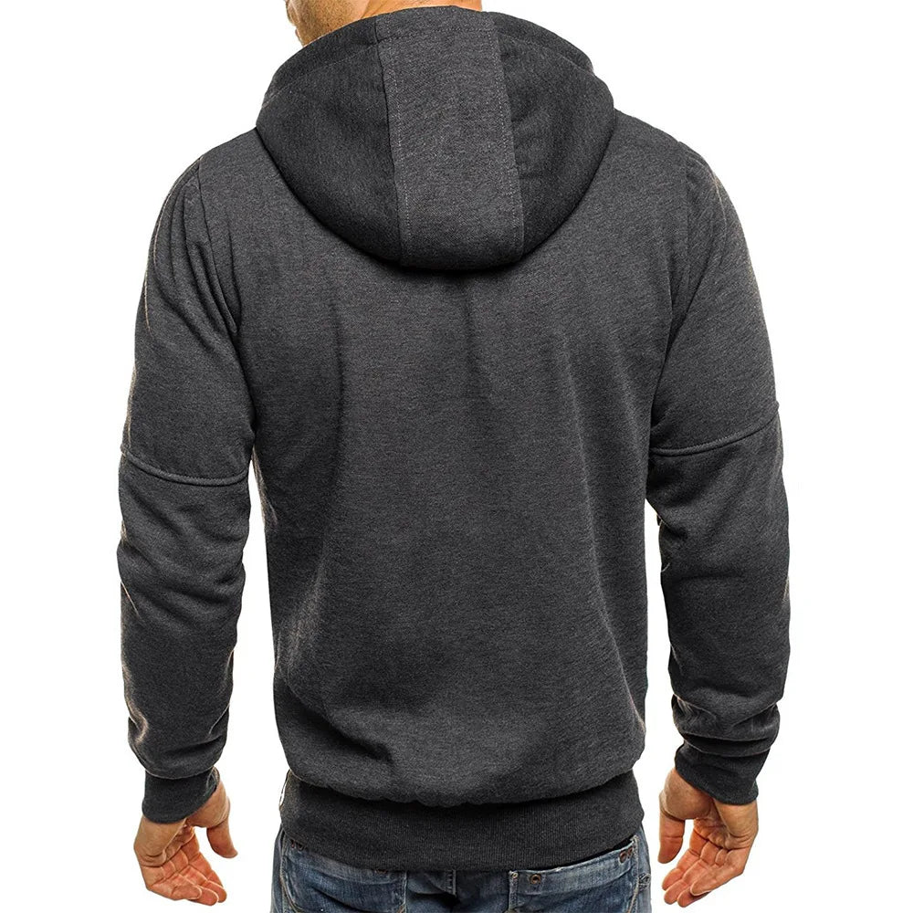 Men's Hoodies Long Sleeve Sweatshirt Zipper Design Hooded Sweatshirt
