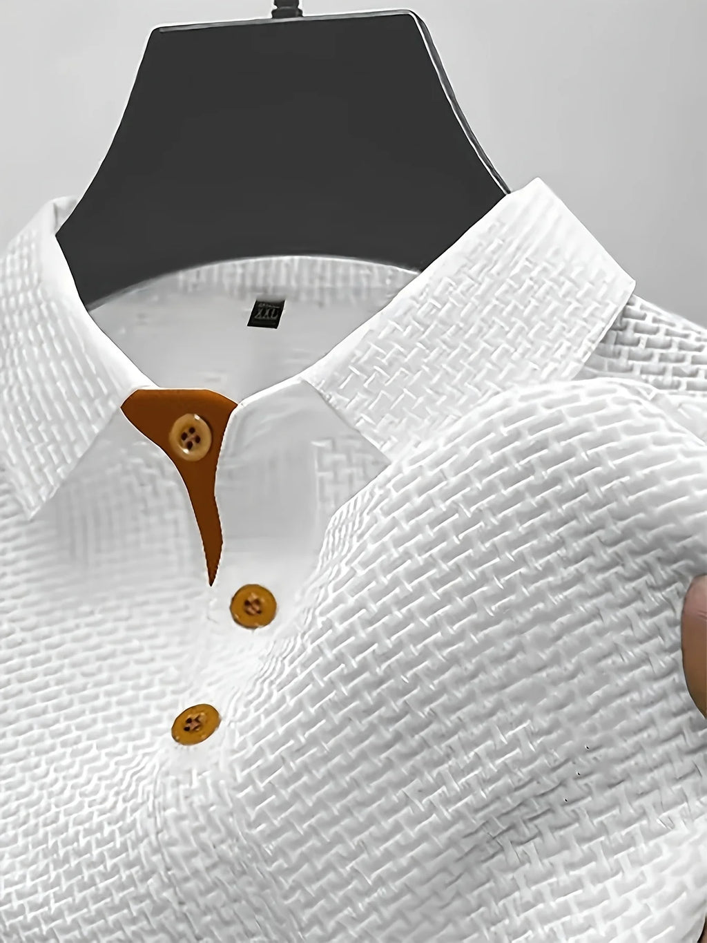 Classic Men's Polo Shirt - Premium  Knit with Golf Embroidery, Folded