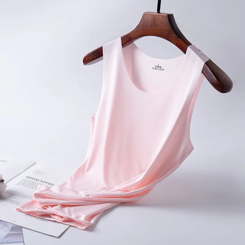 1pcs Ice Silk Tank Tops Seamless Mens Vest Sleeveless Sport Bodysuit