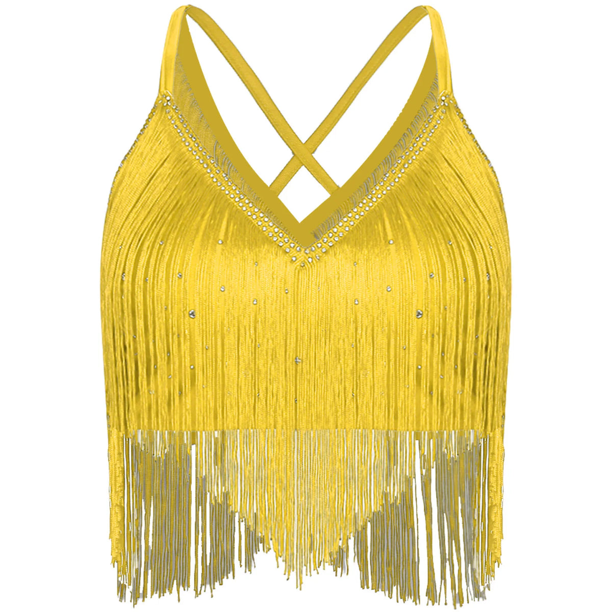 Womens Latin Cha-Cha Dance Performance Competition Costume V-Neck