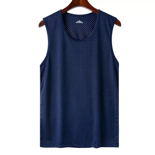 Men's Ice Silk Mesh Vest Lightweight Sports Summer Wear Sleeveless