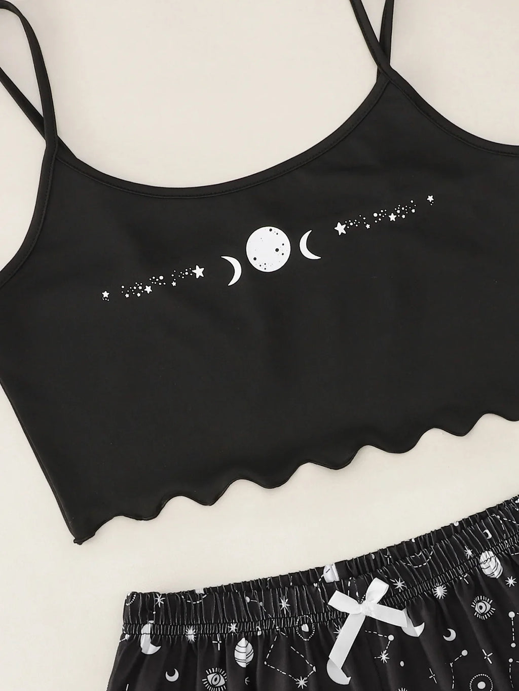 Women's Sleepwear Summer Pajamas Set Star Moon Printed Sleeveless