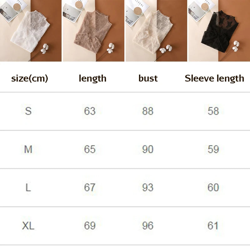 S-XL New Women Floral Lace Shirt Spring Autumn Long Sleeve Sexy Mesh