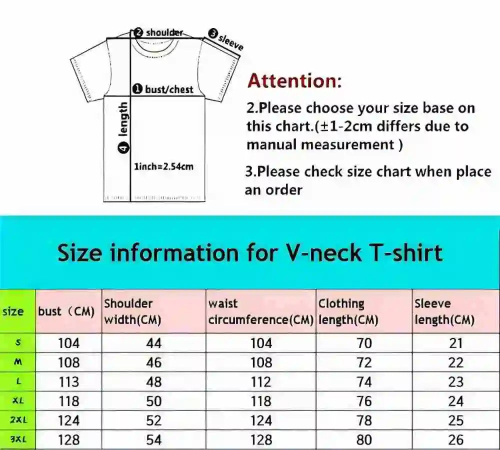 2026 Summer New Men's V-Neck T-Shirt with 3D Digital Pattern Printing