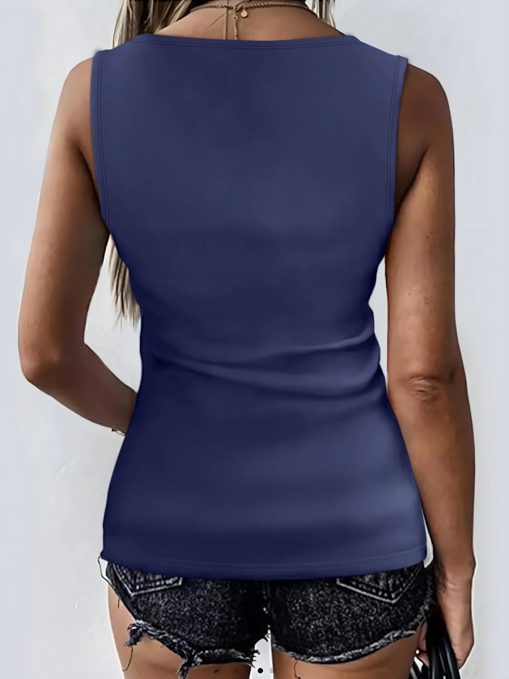 Women's Summer Basic Sleeveless V Neck Tank Top Loose Soft Breathable