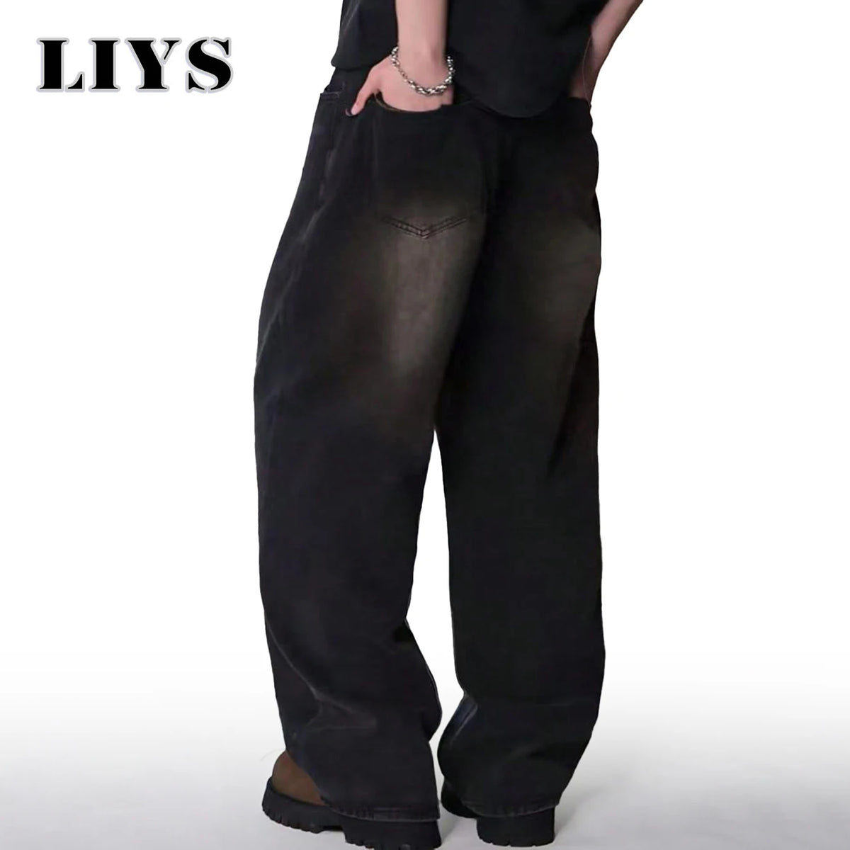 Four Season Men's Jeans Korean Version Student Casual Pants High