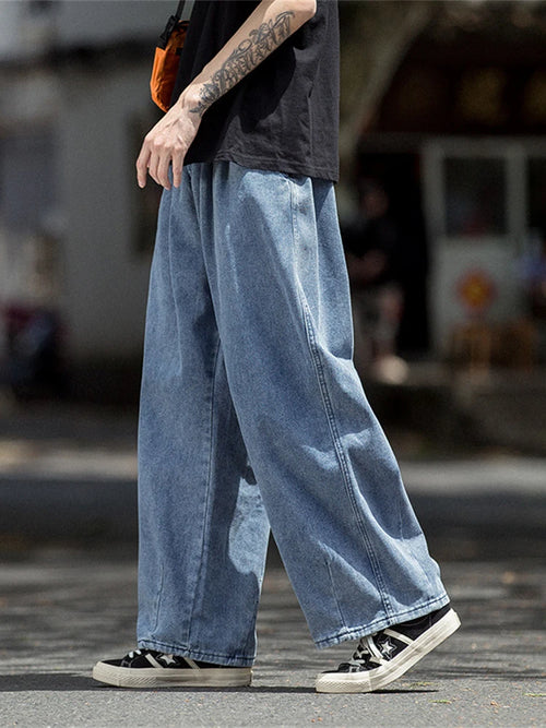 Men Jeans Wide Leg Denim Cargo jean pants Loose Straight Baggy Men's