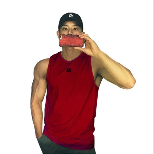 2024 Mens fitness gyms Tank top men Fitness sleeveless shirt Male mesh