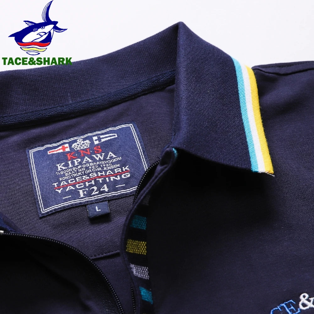 TACE&SHARK New Arrival 2024 Solid Color Fashion Luxury Polo Shirt