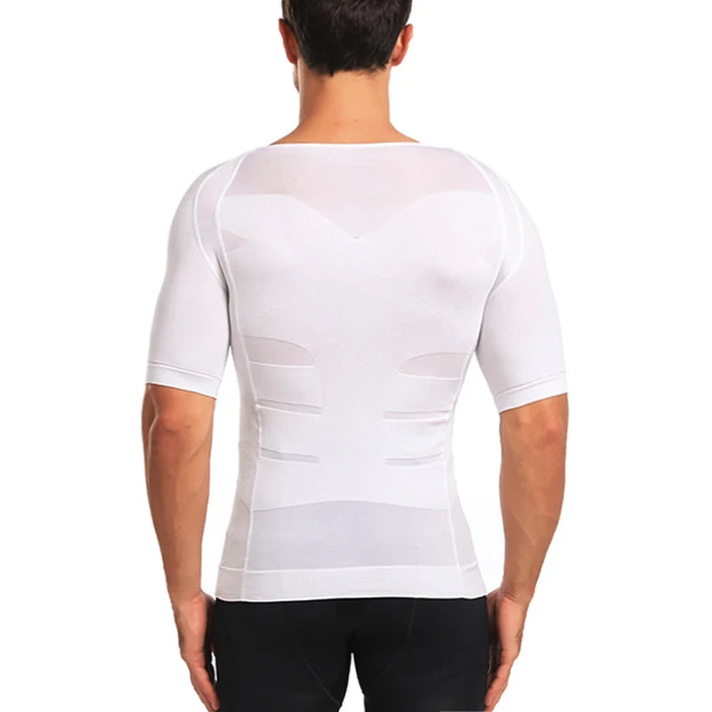 Men Body Shapers Fitness Elastic Abdomen Tight Fitting Short Sleeve