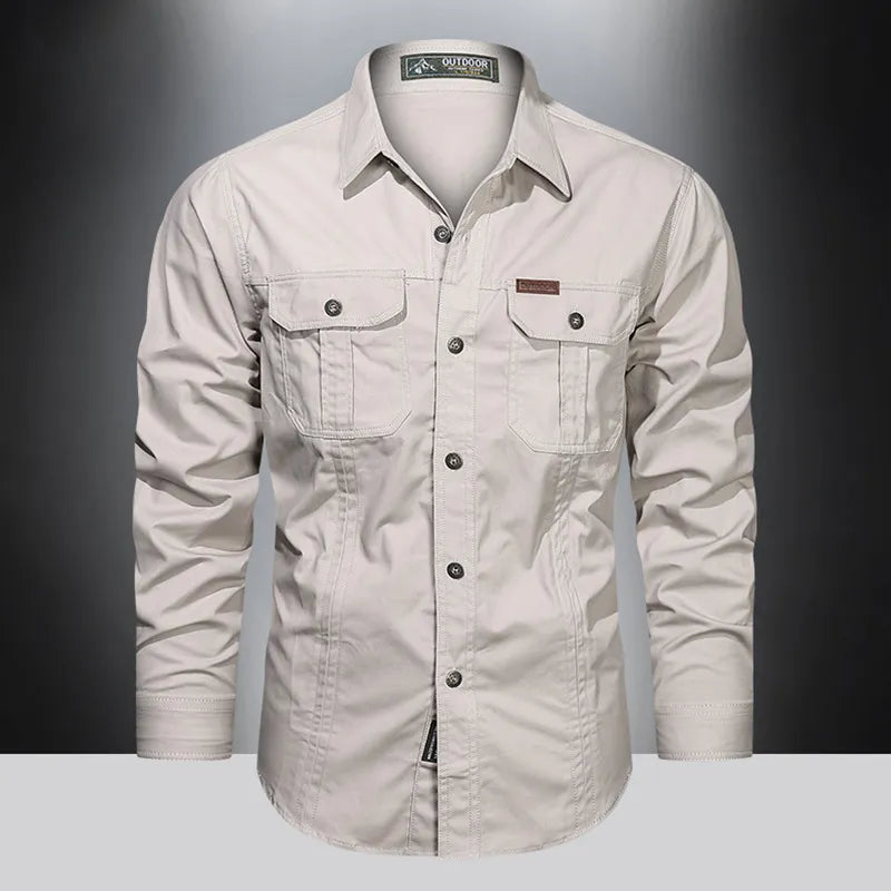 2023 Spring Shirts Men Long Sleeve Casual Cotton Shirt High Quality