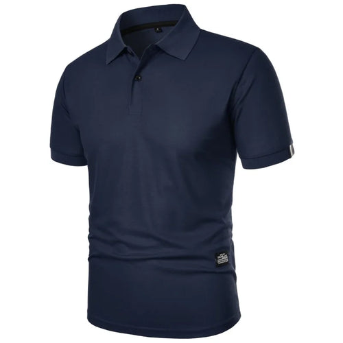 New Solid Color Polo Shirt Men's Short Sleeve Button Tshirts Lapel