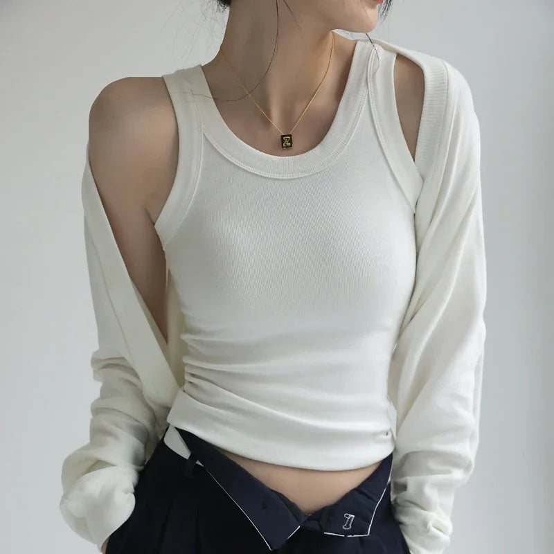New Women Solid Round Neck Ribbed Tank Top Camisole Women Summer Basic