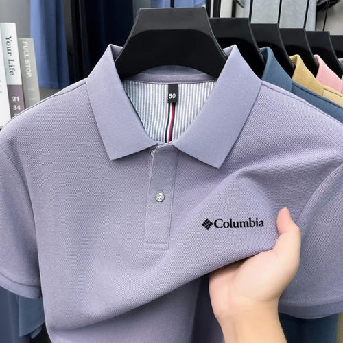 100% pure cotton 2026high-end brand men's short sleeve polo shirt