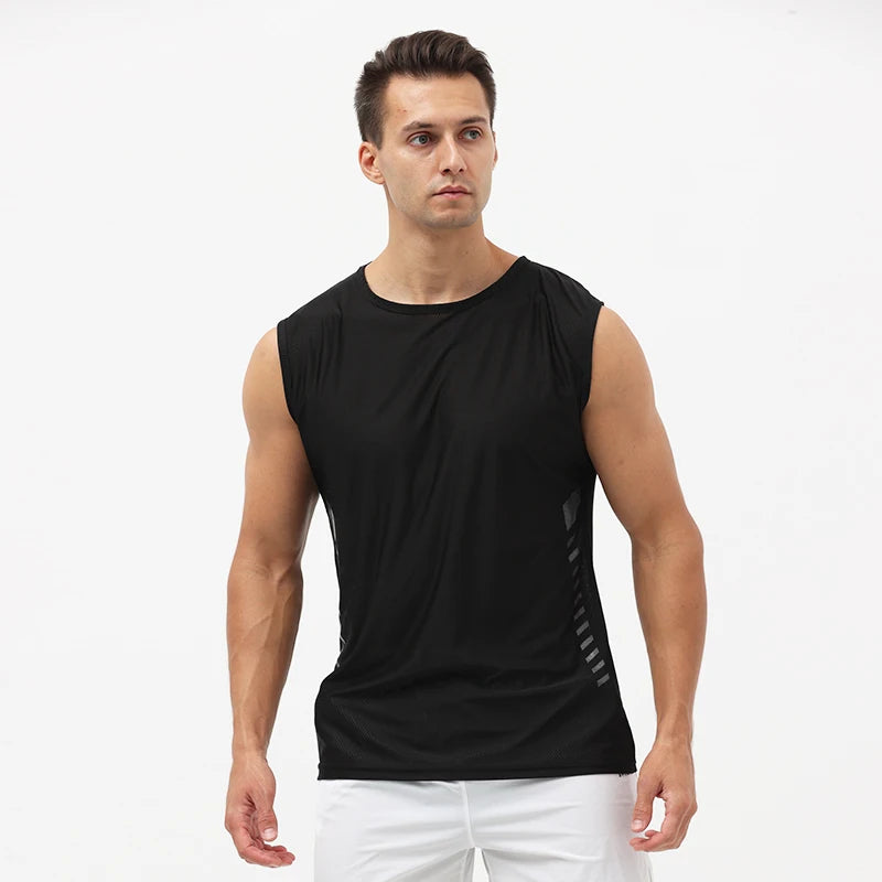 Running Vest Men Loose Sleeveless Shirt Basketball Tank Top Gym