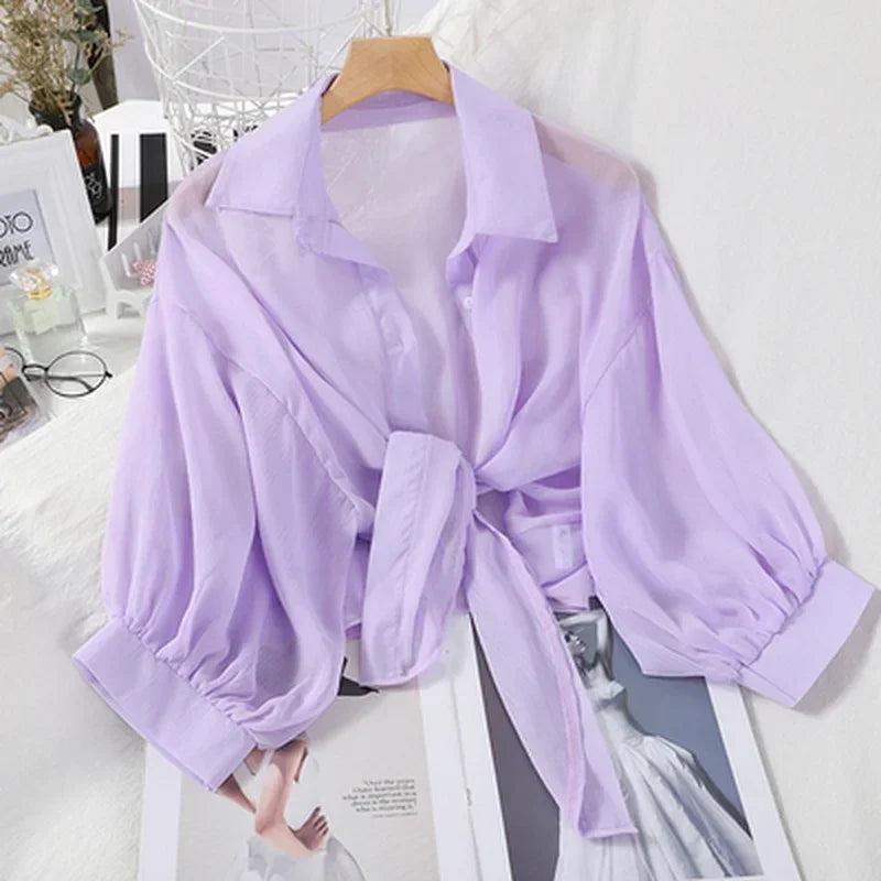 Summer Sun-protective Clothing Casual Loose Clothes Elegant Solid