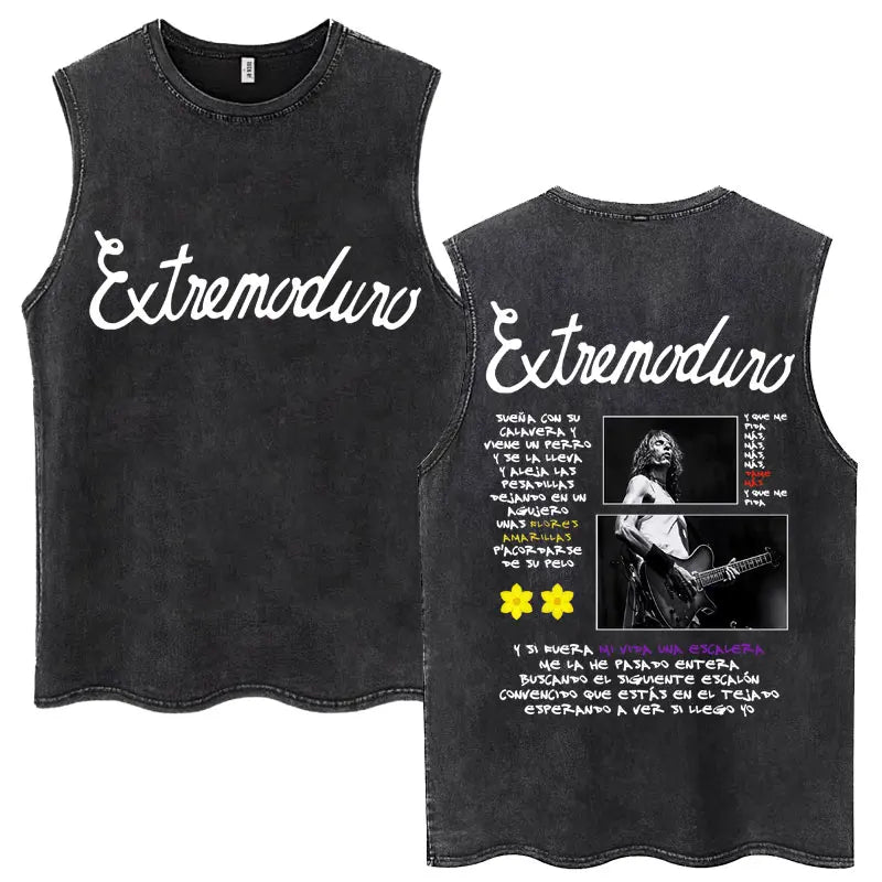 Whales and Sun Tattoo By Robe De Extremoduro Washed Tank Tops Men