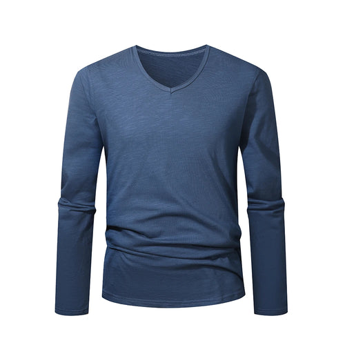100% Cotton Men T Shirt Long Sleeve High Quality Male Tshirt Casual