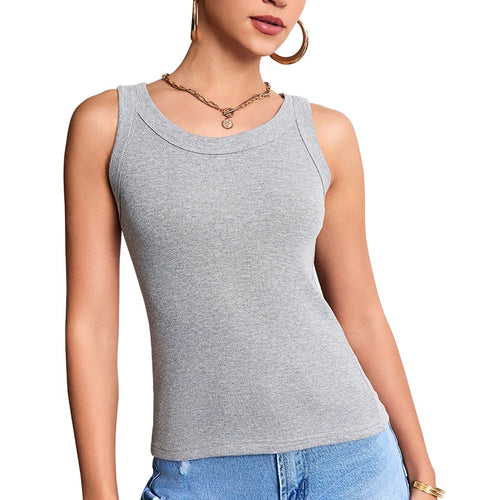 1/3 Pcs Ladies Solid \ Suspender Vest Sexy Round Neck Sleeveless