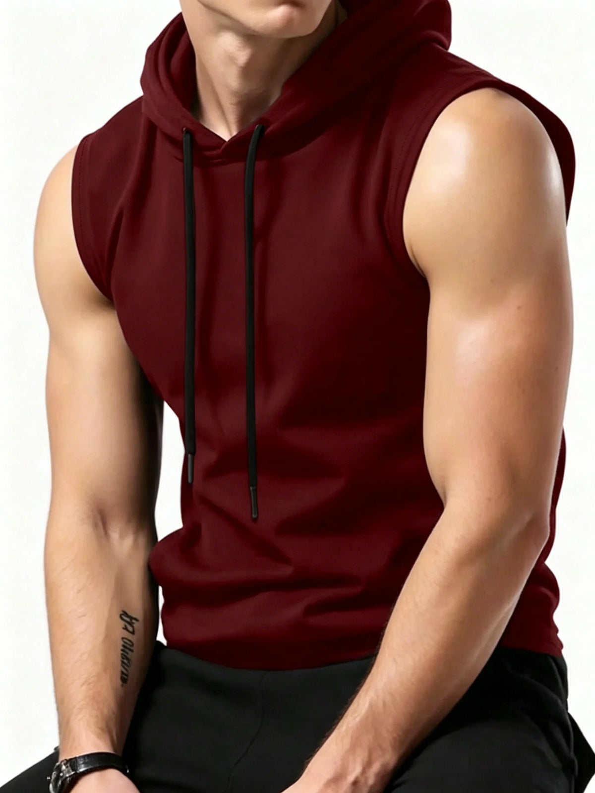 Men's Sleeveless Hoodie Tank Top 4-Color Optio Solid Gym Workout