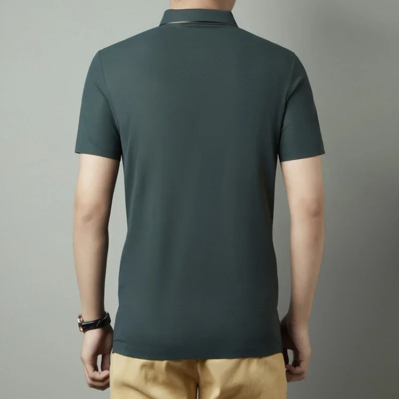 Men's New Polo Shirt Seamless Premium Luxury Cool Fabric Business