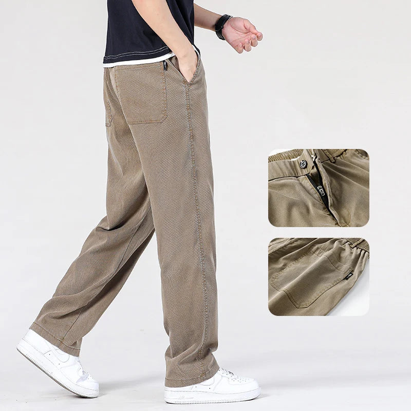 Summer Ultrathin High Quality Soft Lyocell Fabric Men's Jeans Loose