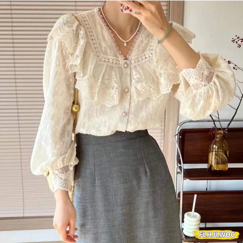 2024 Spring Autumn Basic Shirts Blouses Women Fashion Long Sleeve