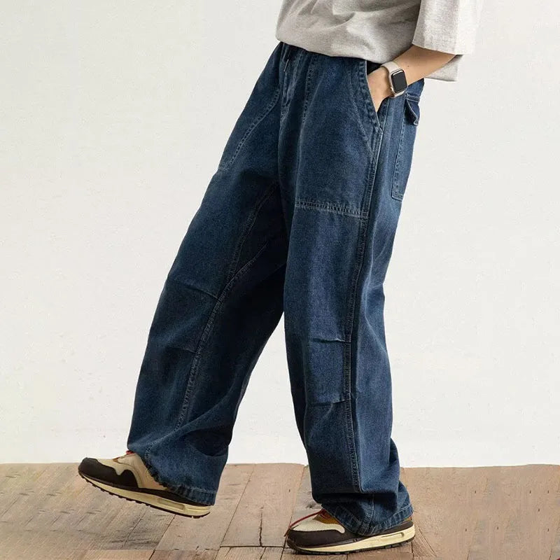 Spring And Autumn Japanese Style Oversized Straight Leg Jeans Loose