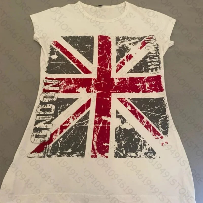 2000s Punk Women Short Sleeve Slim Vintage Graphic Baby Tees Sexy