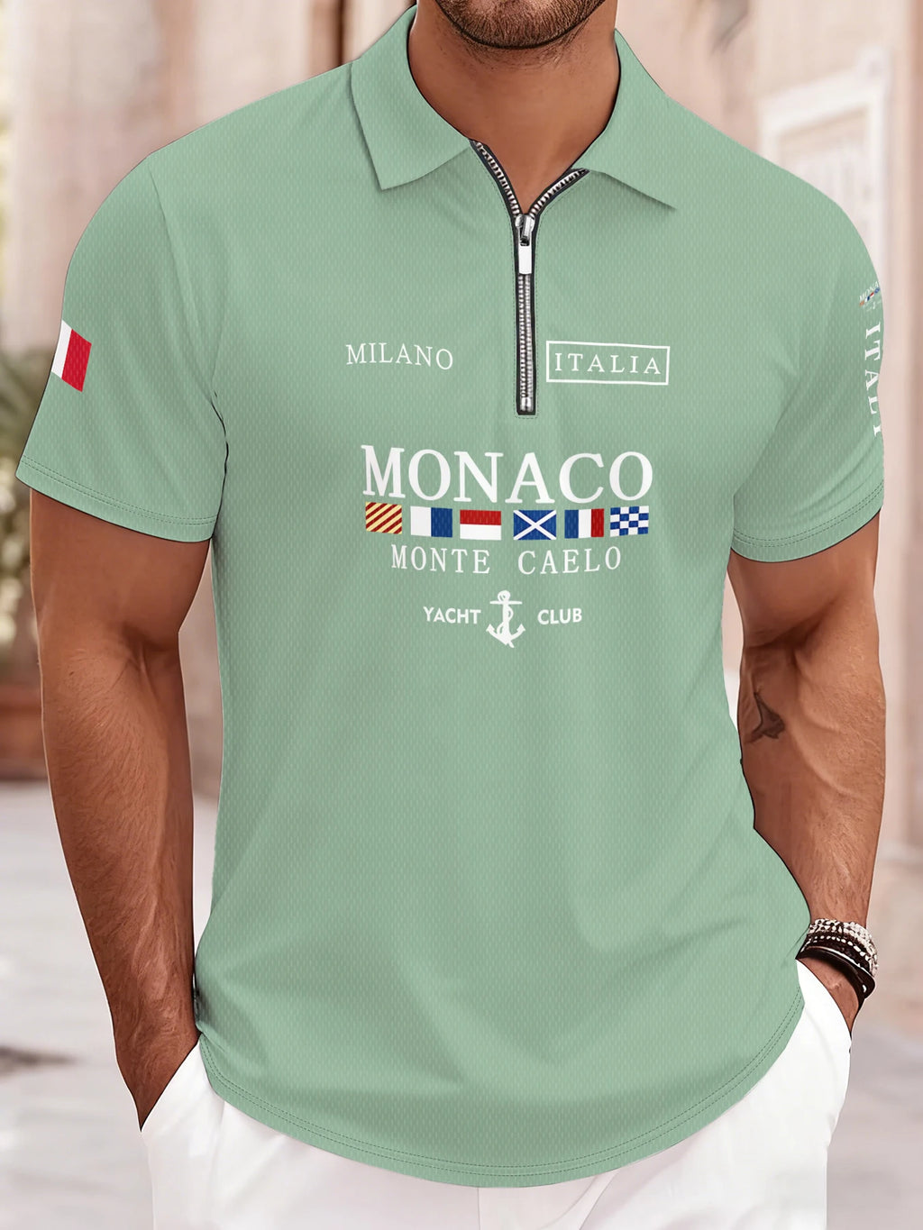 2026 Summer Men's Polo Shirt with Letter Print Breathable Lightweight
