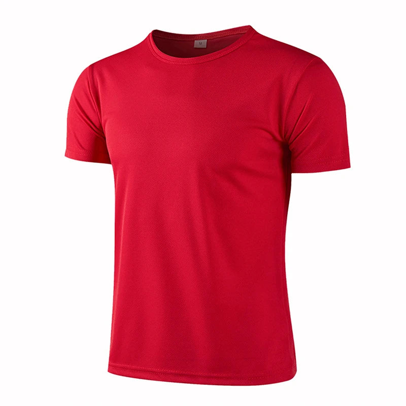 Women Men Quick Drying Short Sleeve Tees Summer Gym Running O-Neck