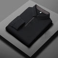 New Men's Business Casual  Long Sleeve Solid Color Polo Shirt