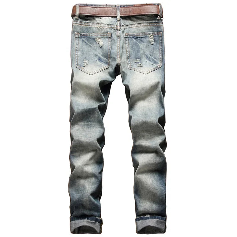 High Street Casual Motorcycle Jeans for Men (without Belt) Badge